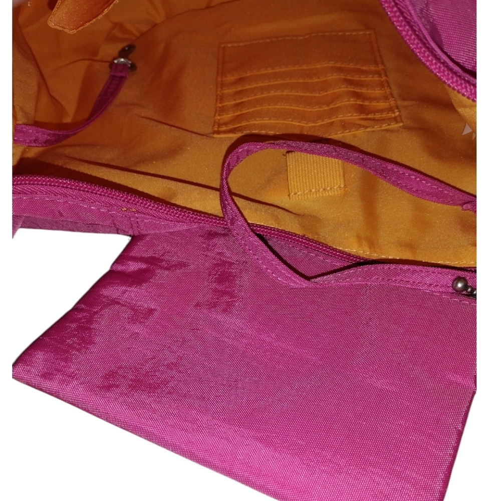 Baggalini Pink Large Classic Hobo Adjustable Shoulder Organizer Travel Bag Nwt - Picture 5 of 9
